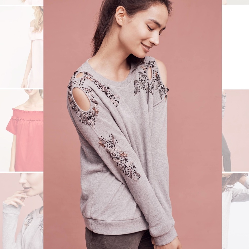 ANTHROPOLOGIE: Beaded Peep Hole Sweater